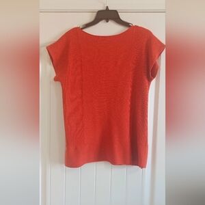 Cable & Gauge Women’s Ribbed Knit Sweater Top Burnt Orange Size M